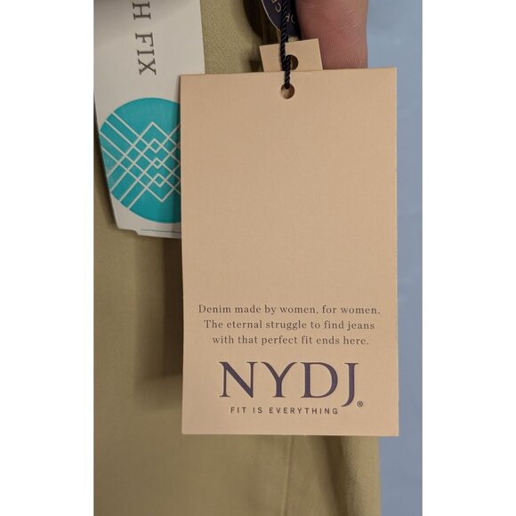 NYDJ Marilyn Crop Cuff Pant Beige 24W Straight Fit Lift Tuck Cool Embrace Denim - Picture 10 of 16